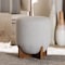 Baxton Studio Fisk Japandi Light Grey Boucle Fabric and Walnut Brown Finished Wood Ottoman Footstool 233-13325-ZORO - alternate 3